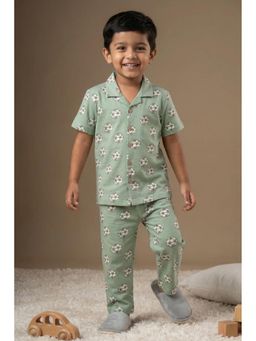 Lagorii - Green Football Print Cotton Shirt and Pyjama