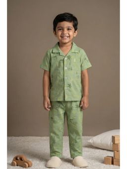 Lagorii - Green Tropical Print Shirt and Pyjama