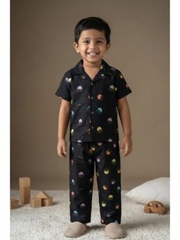 Lagorii - Black Jellyfish Print Shirt and Pyjama