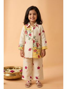 Lagorii - Cream Floral Printed Co-Ord Set