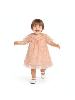 MINI KLUB - Baby Girls Raglan Sleeve Dress-Peach