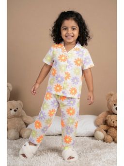 Lagorii - White Floral Print Shirt and Pyjama