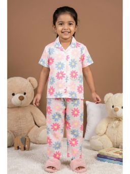 Lagorii - White Daisy Floral Print Shirt and Pyjama