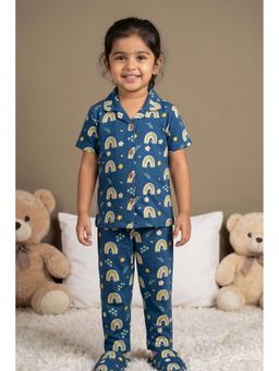Lagorii - Blue Rainbow Print Shirt and Pyjama