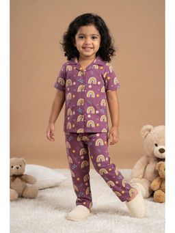 Lagorii - Purple Rainbow Print Shirt and Pyjama