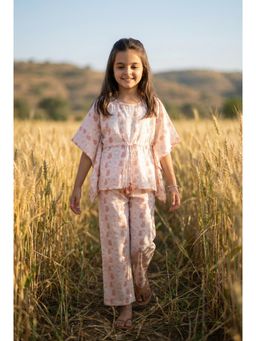 SAY - Off White Round Neck Print Cotton Co-Ord Set