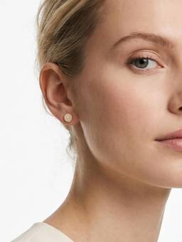Carlton London - 925 Sterling Silver With 18Kt Gold Plated Cz Petite Circular Stud Earring
