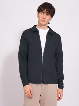 Selected - Black Two-Way Zip Cardigan Sweatshirt