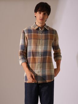 Selected - Multicolor Check Print Cotton Shirt