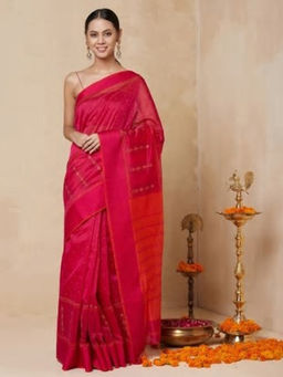 Fabindia - Cotton Silk Maheshwari Printed Sari