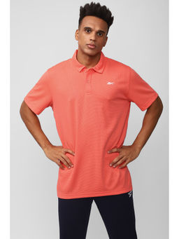 Reebok - Mens Windsurfer X Orange Textured Polo T-Shirt
