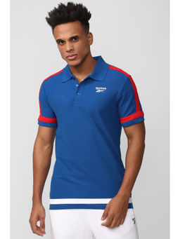 Reebok - Mens Wce Blue Colorblock Polo T-Shirt