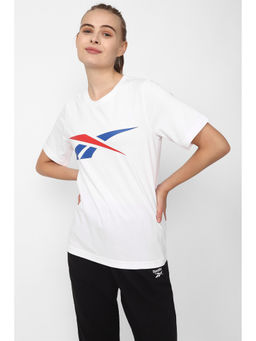 Reebok - Women Wce White Printed T-Shirt