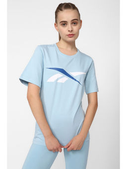 Reebok - Women Wce Blue Printed T-Shirt