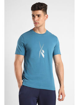 Reebok - Mens Performance Graphic Blue Printed T-Shirts