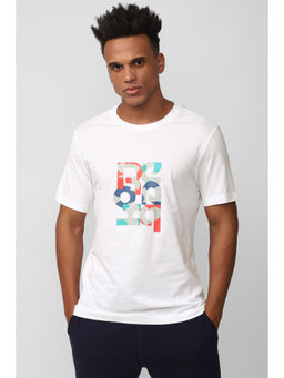 Reebok - Mens Workout White Printed T-Shirt