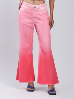 Label Ritu Kumar - Pink Ombre Wash Boyfriend Jeans