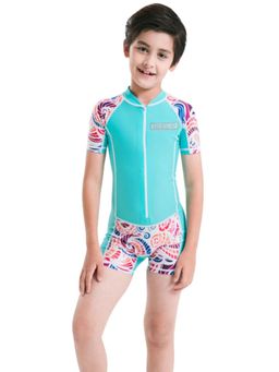 Little Surprise Box - Mint Design Knee Length Swimwear for Water Adventure