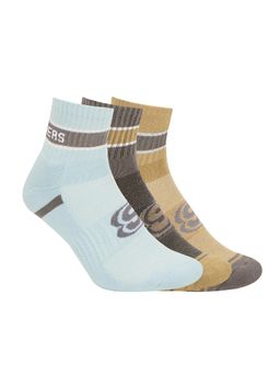 SKECHERS - Men Embroidered Half Terry Quarter Crew Socks