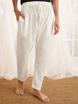 Vastramay - Mens White Cotton Pyjama