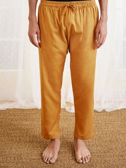 Vastramay - Mens Brown Saffron Cotton Pyjama