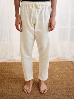 Vastramay - Mens White Cotton Pyjama