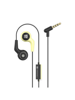 Portronics - Conch 70 in-Ear Wired Earphone with Mic 3.5mm Audio Jack-(Yellow)