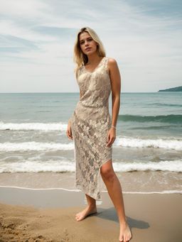 AAREIN - Beige Lace Cover Up