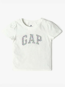 GAP - Off White Floral Cotton Regular Fit T-Shirt