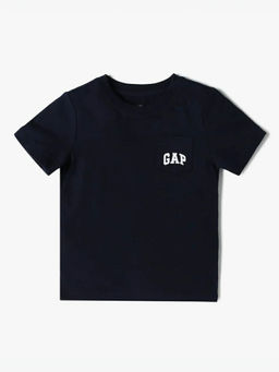 GAP - Navy Blue Solid Cotton Relaxed Fit T-Shirt