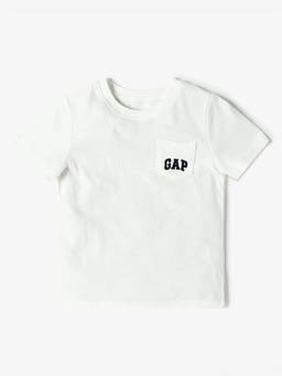 GAP - Off White Solid Cotton Relaxed Fit T-Shirt