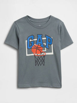 GAP - Grey Printed Cotton Relaxed Fit T-Shirt