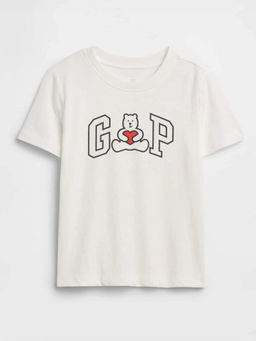 GAP - Off White Printed Cotton Relaxed Fit T-Shirt