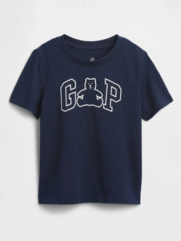 GAP - Navy Blue Printed Cotton Relaxed Fit T-Shirt
