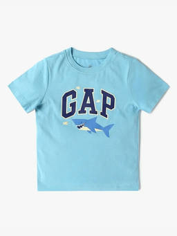 GAP - Blue Printed Cotton Relaxed Fit T-Shirt