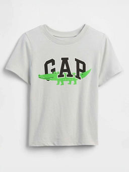 GAP - Grey Printed Cotton Relaxed Fit T-Shirt
