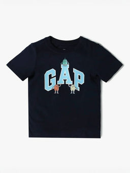 GAP - Navy Blue Printed Cotton Relaxed Fit T-Shirt