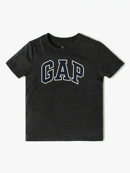 GAP - Grey Solid Cotton Blend Relaxed Fit T-Shirt