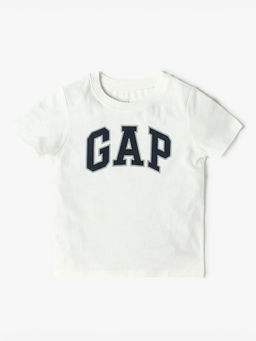 GAP - Off White Solid Cotton Relaxed Fit T-Shirt