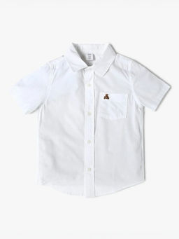 GAP - White Solid Cotton Regular Fit Shirt