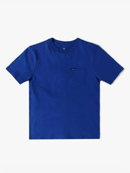 GAP - Blue Solid Cotton Relaxed Fit T-Shirt