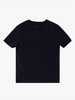 GAP - Navy Blue Solid Cotton Relaxed Fit T-Shirt