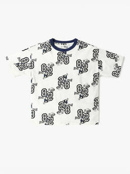 GAP - White Printed Cotton Blend Relaxed Fit T-Shirt