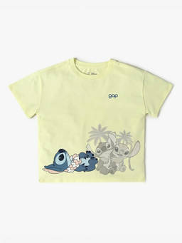 GAP - Yellow Printed Cotton Blend Relaxed Fit T-Shirt