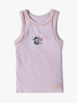 GAP - Purple Printed Cotton Blend Regular Fit Tank Top