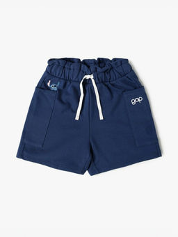 GAP - Navy Blue Solid Cotton Blend Relaxed Fit Shorts