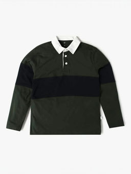GAP - Black Colorblock Cotton Regular Fit Polo T-Shirt