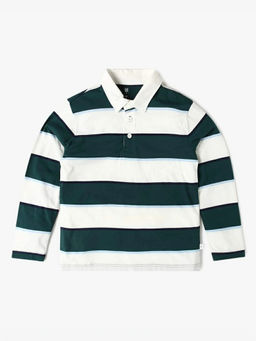 GAP - Green Stripes Cotton Regular Fit Polo T-Shirt