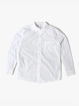 GAP - White Solid Cotton Regular Fit Shirt