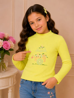 Cutecumber - Green Printed Cotton Regular Fit Top